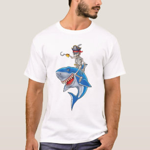 Camiseta Skeleton Pirate Riding Sharing Cute Boys Halloween