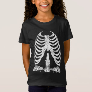 Camiseta Skeleton Pizza Beer X-Ray Halloween