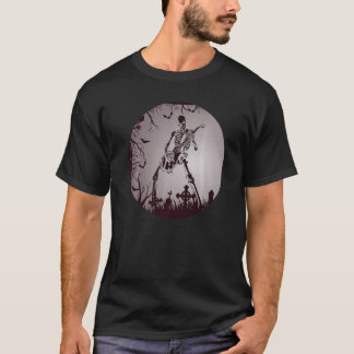 Camiseta Skeleton Playing Electric Guitar Solo in Moonlit G