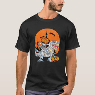 Camiseta Skeleton Pumpkin Andando Dinossauro Mummy T Rex Co