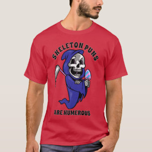 Camiseta Skeleton Puns São Halloween 