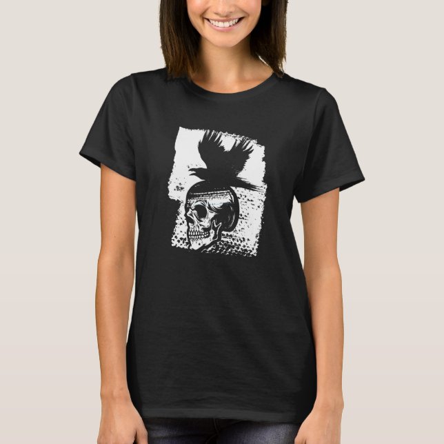 Camiseta Skeleton Raven Gothic Satanás oculta horror diabo (Frente)