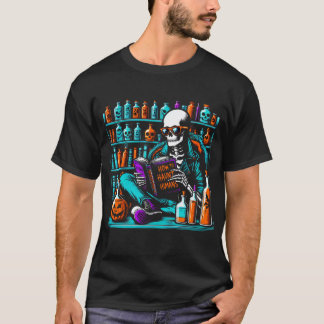 Camiseta Skeleton Read Book, Halloween Hauning