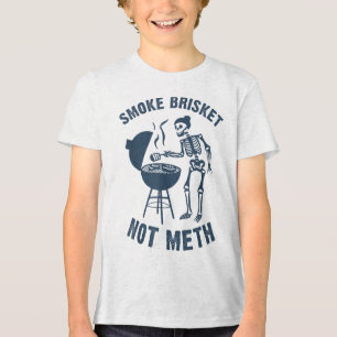 Camiseta Skeleton Retro Churrasco Fumaça Brisket Não _1