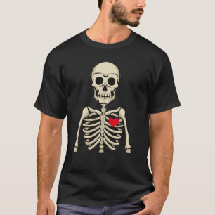 Camiseta Skeleton Rib Cage Adultos de Raios X Cardíacos Eng