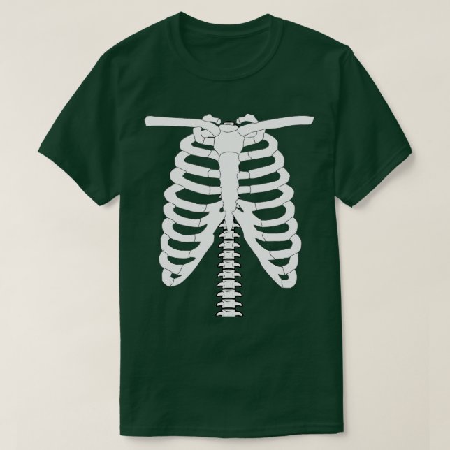 Camiseta Skeleton Rib Cage Halloween (Frente do Design)