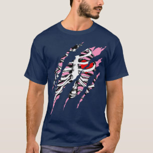Camiseta Skeleton Rib Cage Heart Halloween Costume Xray Men