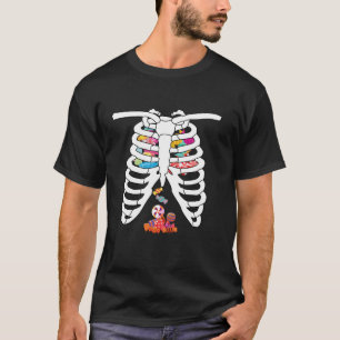 Camiseta Skeleton Rib Cage X Raio-X Kids Dias de as Bruxas