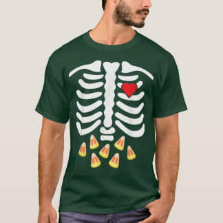 Camiseta Skeleton Ribs Junk Food Belly Candy Corn Funny Ha