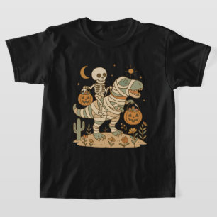 Camiseta Skeleton Riding Dinossaur with Candy