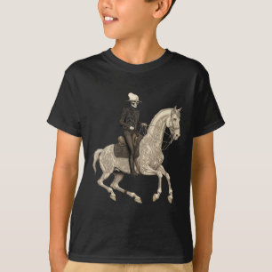 Camiseta Skeleton Riding Horse Hormona de Vaca Halloween