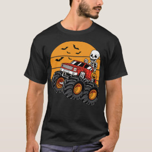 Camiseta Skeleton Riding Monster Truck Halloween