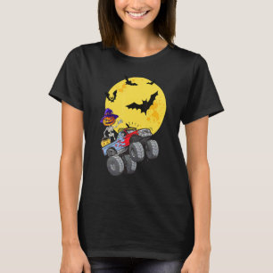 Camiseta Skeleton Riding Monster Truck Halloween Garotos