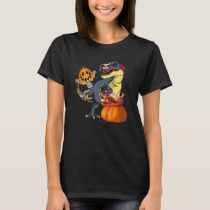 Camiseta Skeleton Riding Mummy Dinosaur rex Para Meninos H