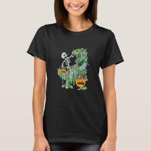 Camiseta Skeleton Riding Mummy Dinosaur T Rex Halloween