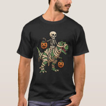 Skeleton Riding Mummy TRex Dinossaur Engraçado Hal