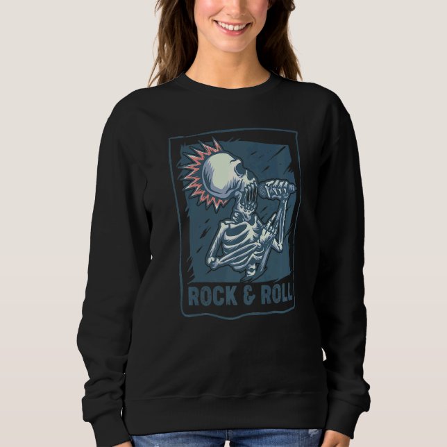 Camiseta Skeleton Rocker Com Microfone Rock Rock (Frente)