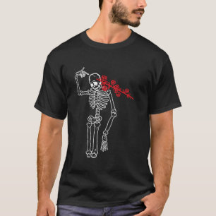 Camiseta Skeleton Rosa Gun Halloween Malditos Bones Skull