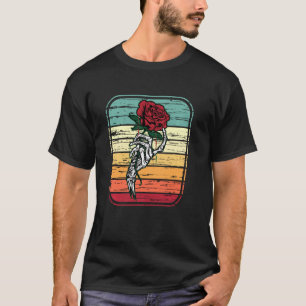 Camiseta Skeleton Rosa Retro Rock Music Heavy Metal