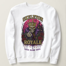 Camiseta SKELETON ROYALE Coroa Dourada Rhinestone Rei Arte