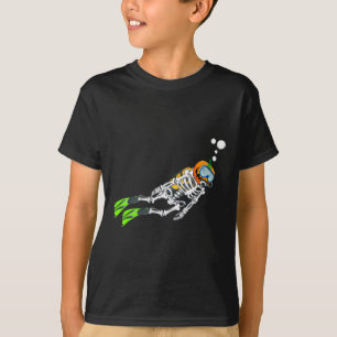 Camiseta Skeleton Scuba Mergulhando mergulhador de Abóbora