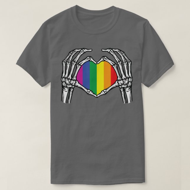 Camiseta Skeleton Sinal Bones do Coração Costume Engraçado  (Frente do Design)