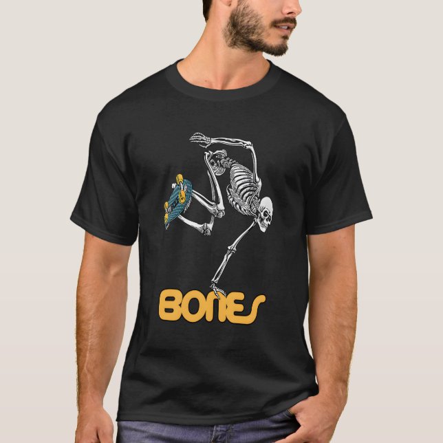 Camiseta Skeleton Skate Halloween Bones (Frente)