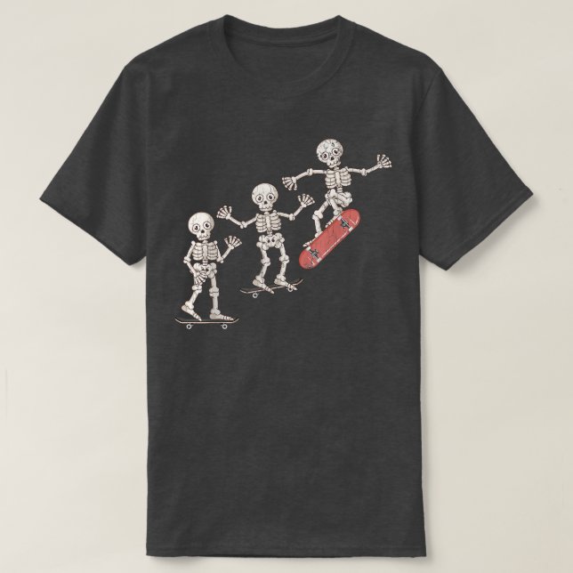 Camiseta Skeleton Skateboard Funny Skateboard (Frente do Design)