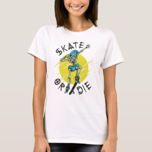 Camiseta Skeleton Skateboarder skate ou die