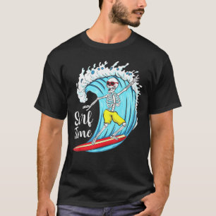 Camiseta Skeleton Skelleton Skull Surfing Surf Ocean Design