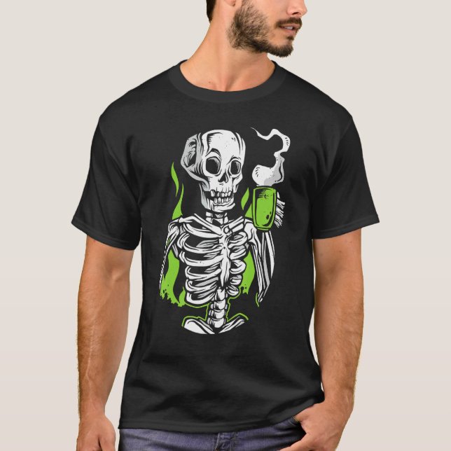 Camiseta Skeleton Skull Alienígena Café (Frente)
