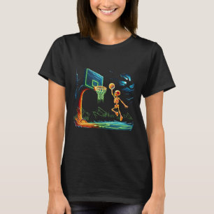 Camiseta Skeleton Slam Dunk Hoop Bysketbyll Halloween Men B