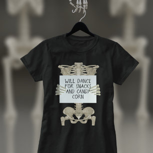 Camiseta Skeleton Slogan Halloween Correspondendo Costume T