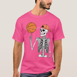 Camiseta Skeleton Spinning Basball Halloween Homens
