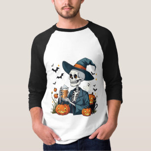 Camiseta Skeleton Spookeen Sippin Pumpkin Spice
