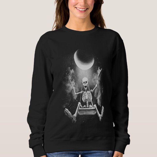 Camiseta Skeleton Swinging Moon Rock (Frente)