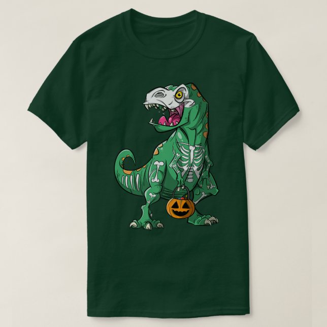 Camiseta Skeleton T Re Dinossaur Halloween  (Frente do Design)