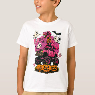 Camiseta Skeleton T Rex Dinossaur Monster Truck Pumpkin Bre