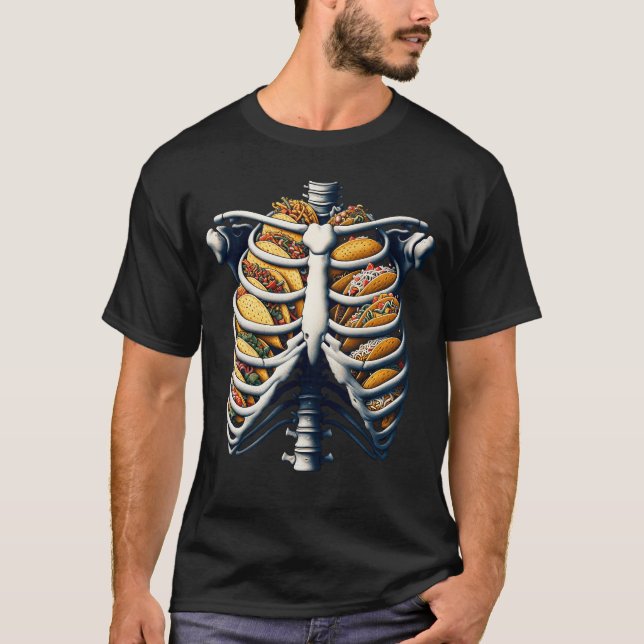 Camiseta Skeleton Tacos Lover Cinco De Mayo Fiesta (Frente)