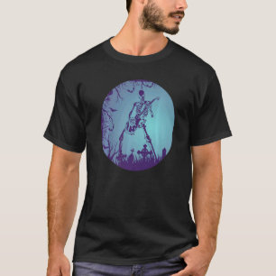 Camiseta Skeleton tocando guitarra elétrica Solo na LuaG