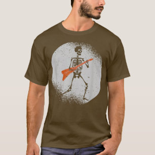 Camiseta Skeleton tocando guitarra Rock Moon Halloween