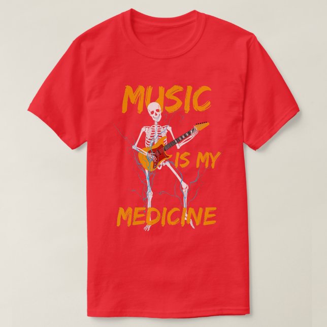 Camiseta Skeleton Tocando Violão Música Sobrevivendo Engraç (Frente do Design)