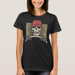 Camiseta Skeleton Trucker Preguiçoso Halloween Truque Skull