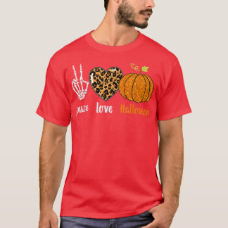 Camiseta Skeleton V Pumkin Hallowen Peac, Leopardo Mão, Pum