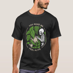 Camiseta Skeleton Water Plant Você Me Faz Sentir Vivo Garde
