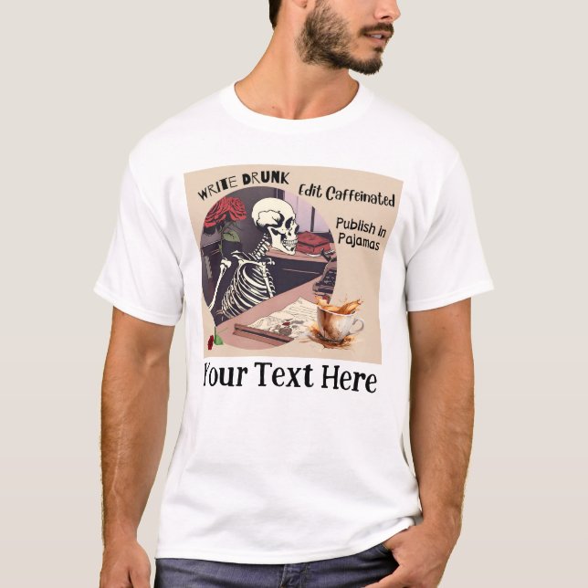 Camiseta Skeleton Writer Men's Tee (Frente)