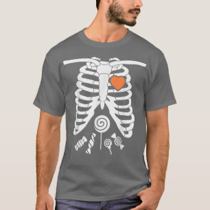 Camiseta Skeleton X Ray Candy Cage Halloween T 