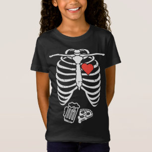 Camiseta Skeleton X-Ray Pizza Beer Pregnance