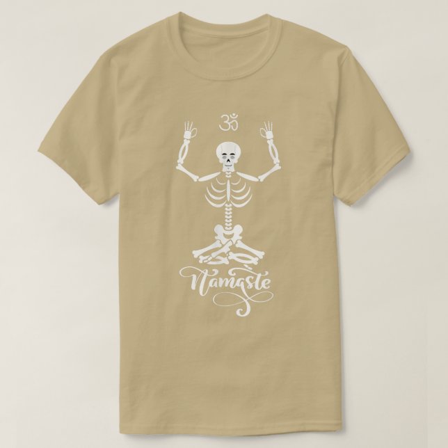 Camiseta Skeleton Yogi Praticando Lotus Yoga Pose (Frente do Design)