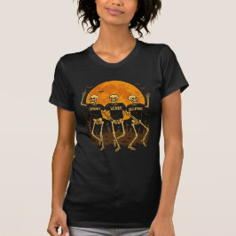 Camiseta Skeletons Assustadores do Dia das Bruxas - Dança